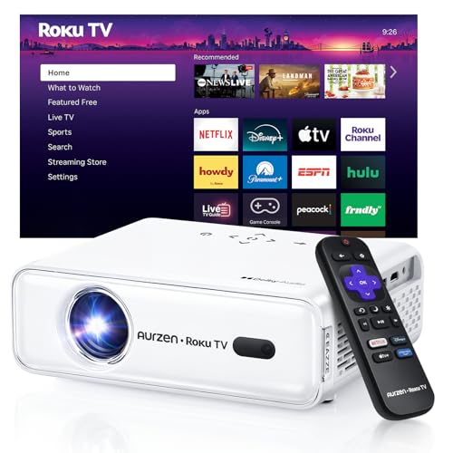Aurzen Roku TV D1R Smart Portable Outdoor Projector with WiFi and Blue — Side-by-side comparison of top picks in this category