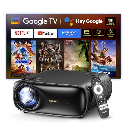 NexiGo PJ40 Pro Google TV Projector, Native 1080p, 4K Support, AI Imag — Build quality and design details up close