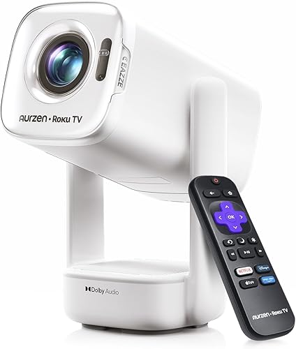 Aurzen Roku TV USB-C Powered Smart Portable Projector with Wifi and Bl — Build quality and design details up close