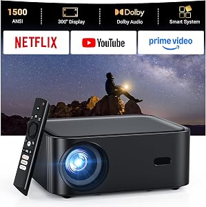 1500 ANSI lumens built-in streaming app full HD smart projector, HAPPRUN 4K projector, sup