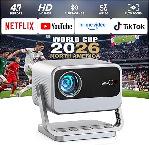 [4000 ANSI & Now with Netflix] 4K Projector with WiFi and Bluetooth for Display Booths