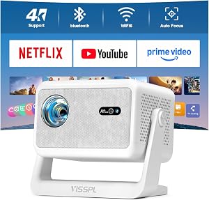 [Now with Netflix & 3200ANSI] 4K Smart Projector with WiFi and Bluetooth,Auto Focus &a