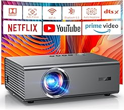 4K Projector with Built-in Apps, 1500ANSI Auto Focus&6D Keystone Dolby Audio Kogata Smart Projector with WiFi 6 Bluetooth Outdoor Movie Proy
