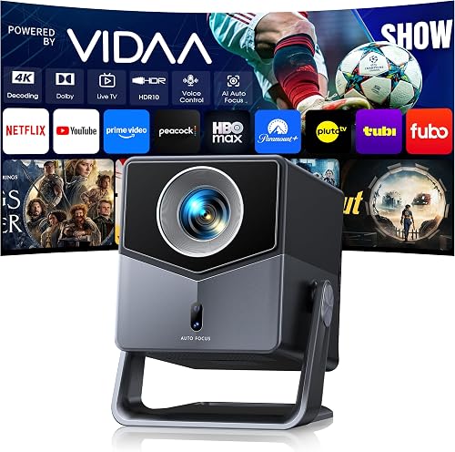 Smart Projector 4K [VIDAA Live TV & 36W Dolby & Voice Control] with Wi — Build quality and design details up close
