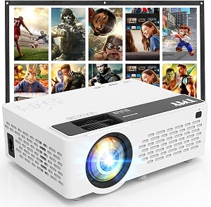 TMY 1080P Full HD Portable Mini Projector, Bluetooth Movie Projector, Compatible with TV S