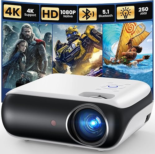 HAPPRUN Native 1080P Projector, Bluetooth Home Theater Movie Projector — Our recommended configuration for best results